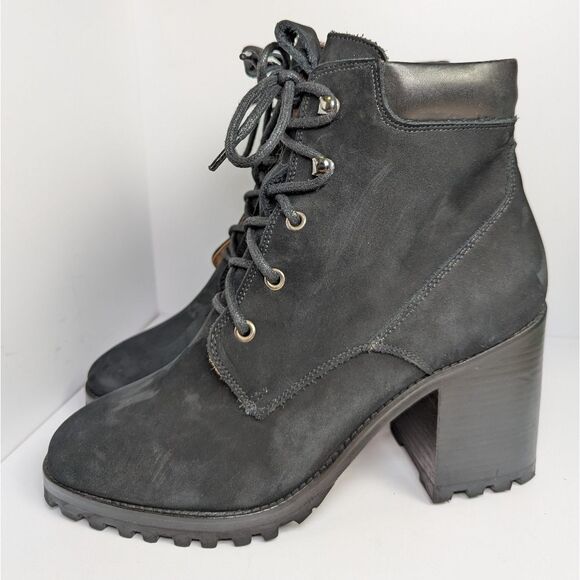 Rachel Comey Rollick Black Suede Lace-Up Combat Block Heel Boots Womens 10 - Picture 4 of 10